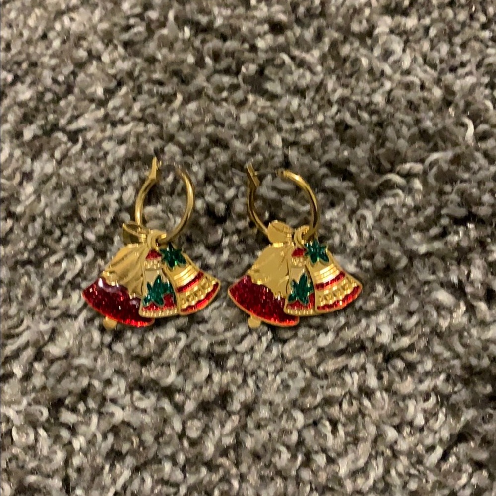 Christmas bell hoop earrings